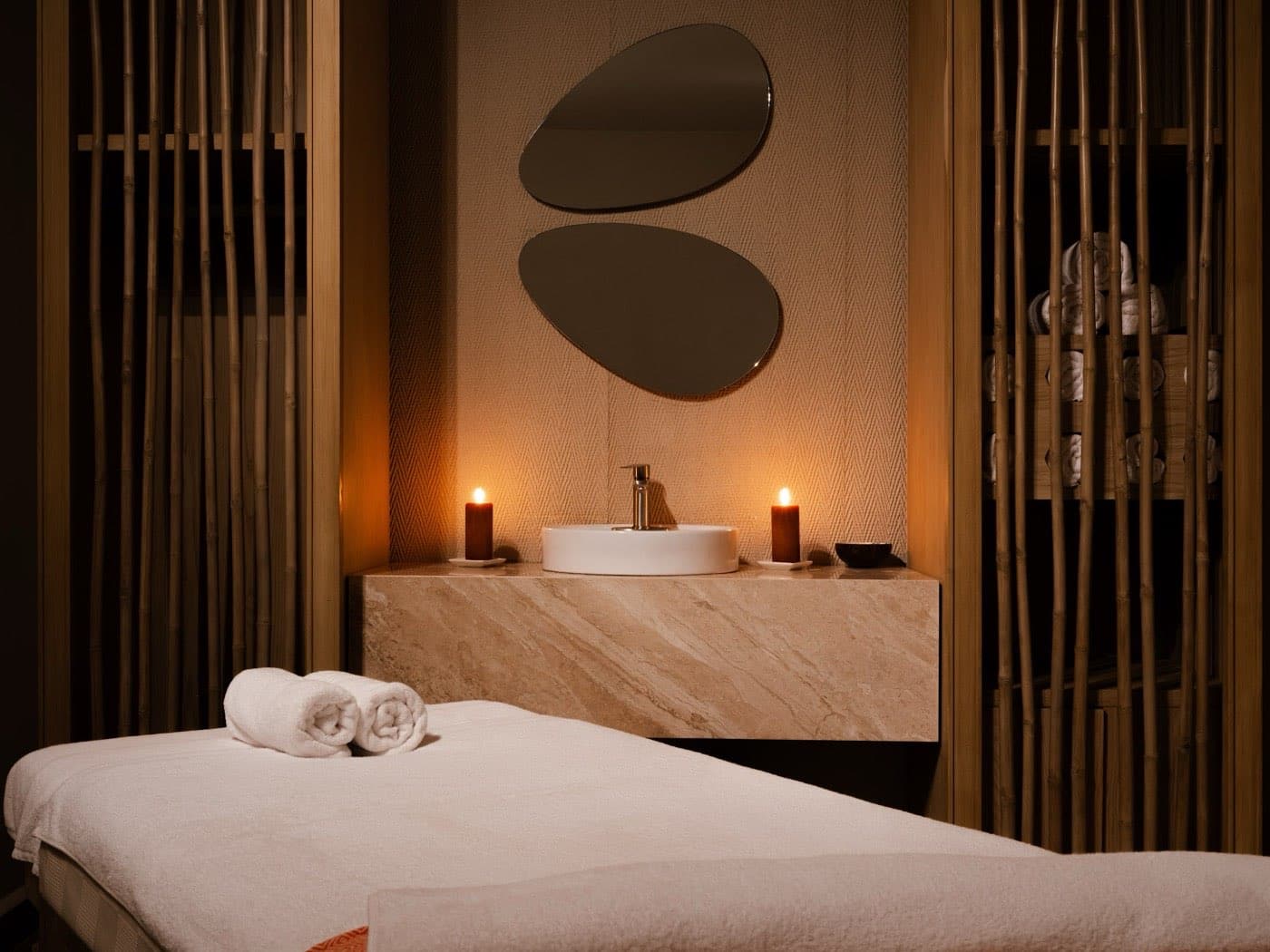 Candlelit treatment room